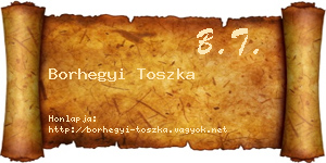Borhegyi Toszka névjegykártya